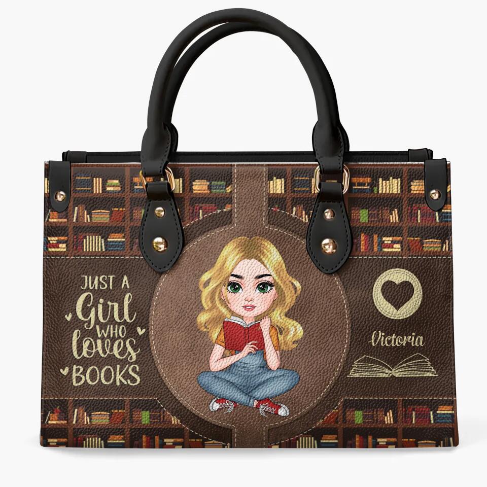 Just A Girl Who Loves Books Personalized Leather Bag