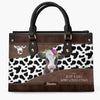 Personalized Leather Bag - Gift For Cow Lover - Just A Girl Who Loves Cows ARND0014