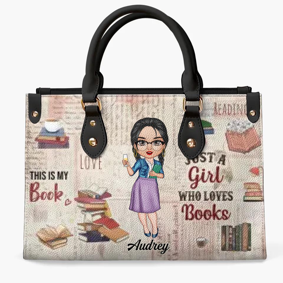 Just A Girl Who Loves Books Personalized Leather Bag