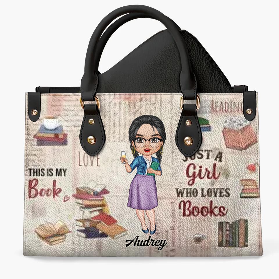 Just A Girl Who Loves Books Personalized Leather Bag