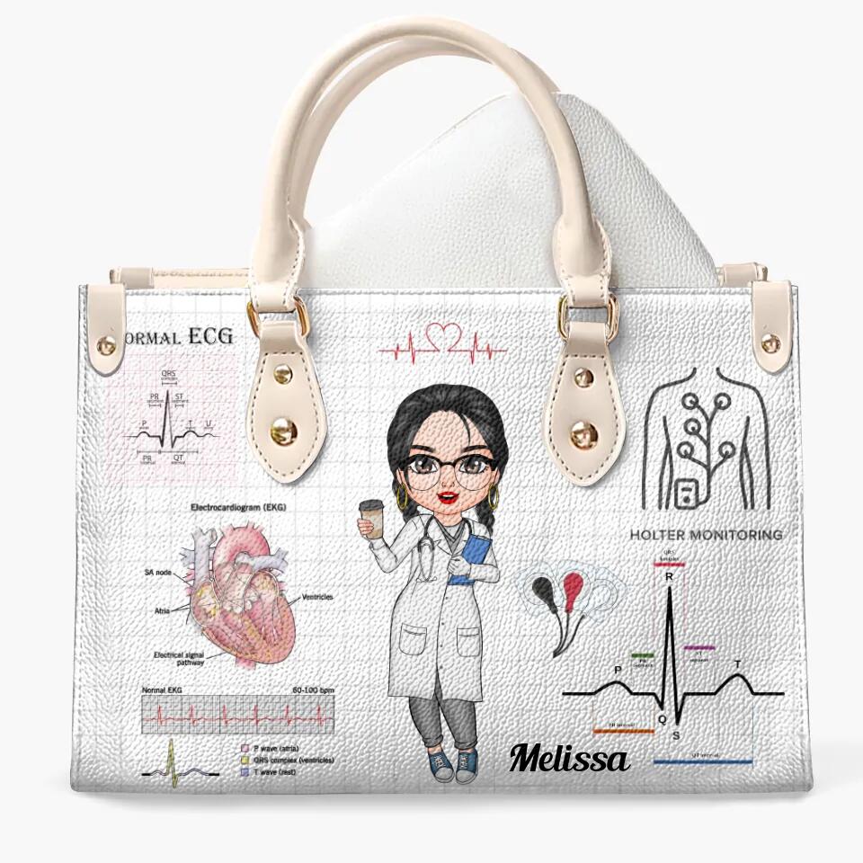 Personalized Leather Bag - Gift For EKG Tech - Being A EKG Tech ARND0014