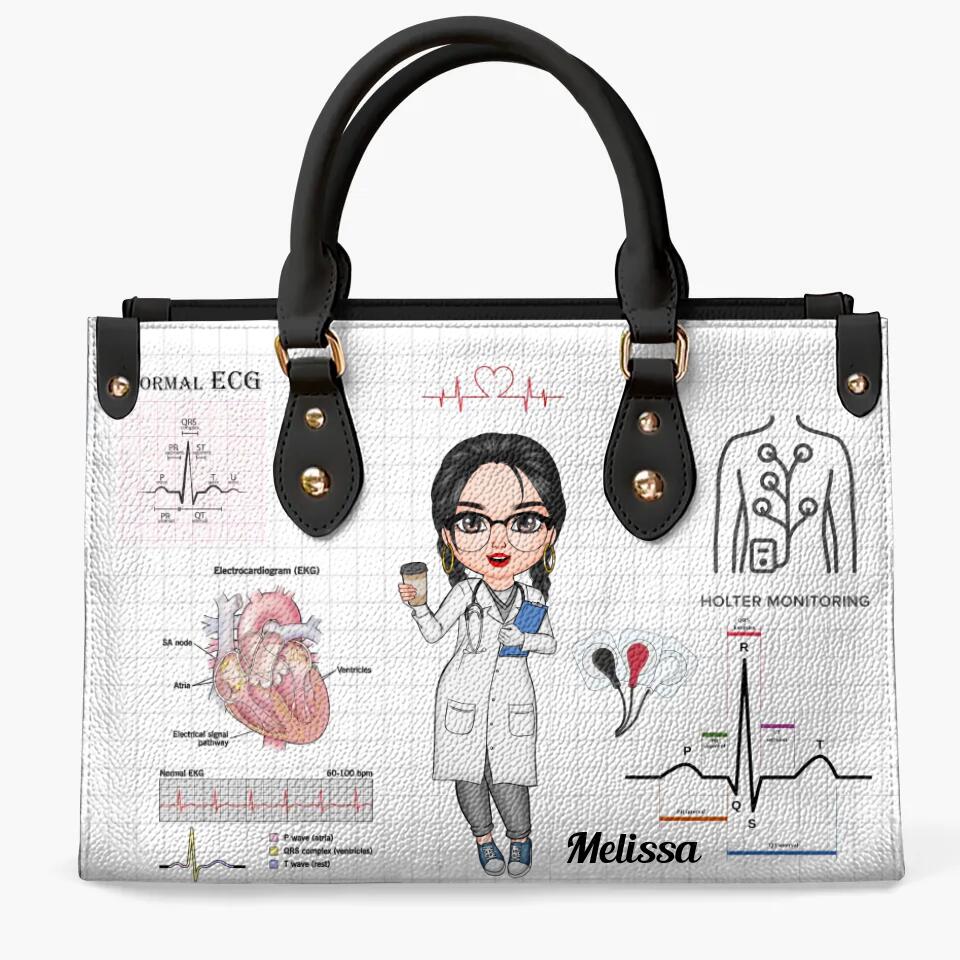 Personalized Leather Bag - Gift For EKG Tech - Being A EKG Tech ARND0014