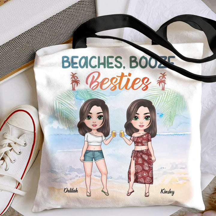 Personalized Tote Bag - Gift For Friend - Beaches, Booze And Besties ARND037