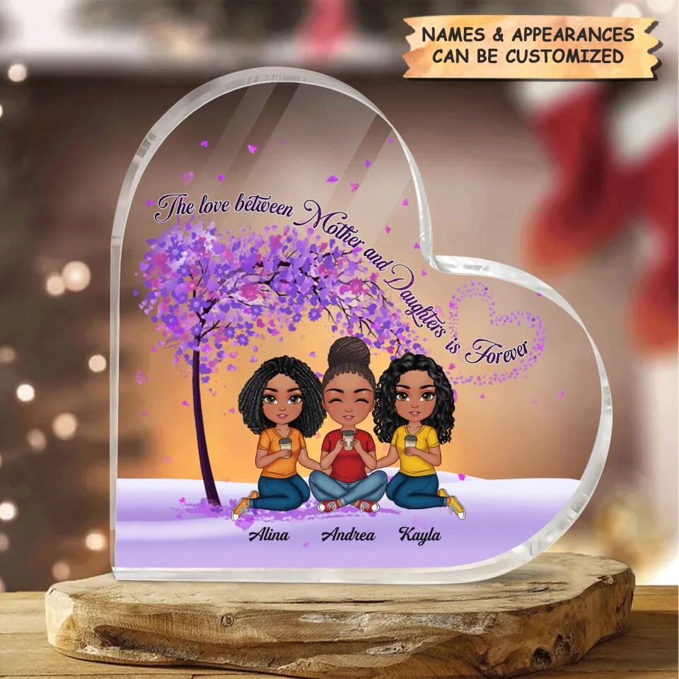 Personalized Heart-shaped Acrylic Plaque - Gift For Mom - Mother & Daughter Forever Linked Together Mother's Day Gift ARND0014