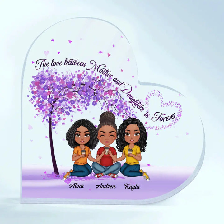 Personalized Heart-shaped Acrylic Plaque - Gift For Mom - Mother & Daughter Forever Linked Together Mother's Day Gift ARND0014