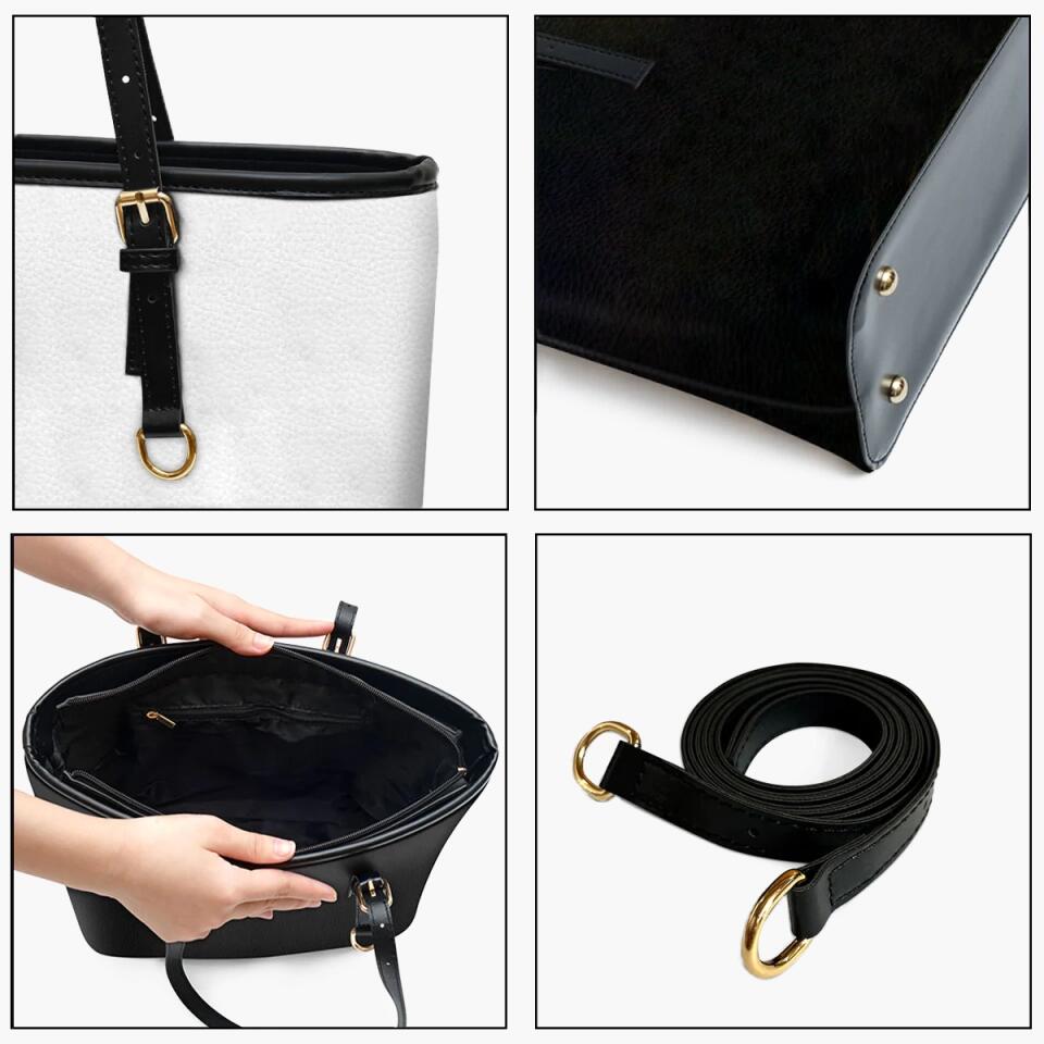 Personalized Leather Bucket Bag - Gift For Grandma - Floral Grandma ARND018