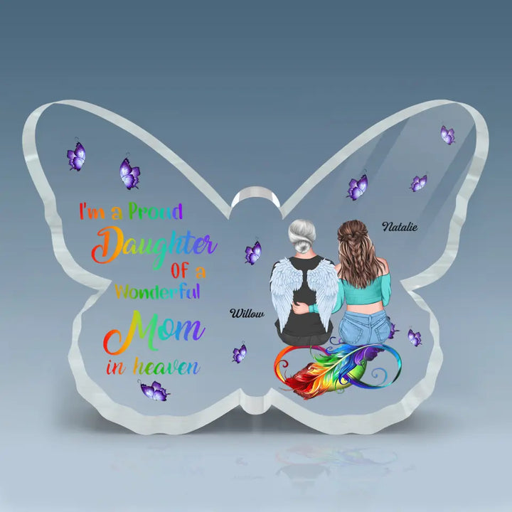 Personalized Butterfly Acrylic Plaque - Gift For Mom - Wonderful Mom In Heaven ARND018