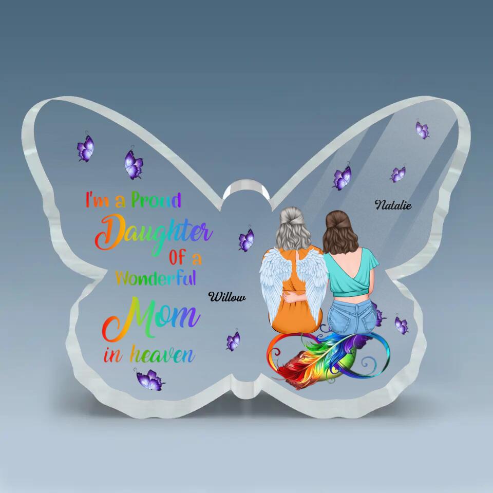 Personalized Butterfly Acrylic Plaque - Gift For Mom - Wonderful Mom In Heaven ARND018