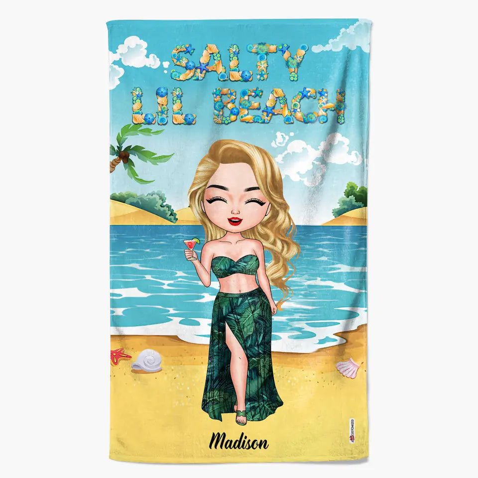Personalized Beach Towel - Gift For Beach Lover - Beach Lady ARND018