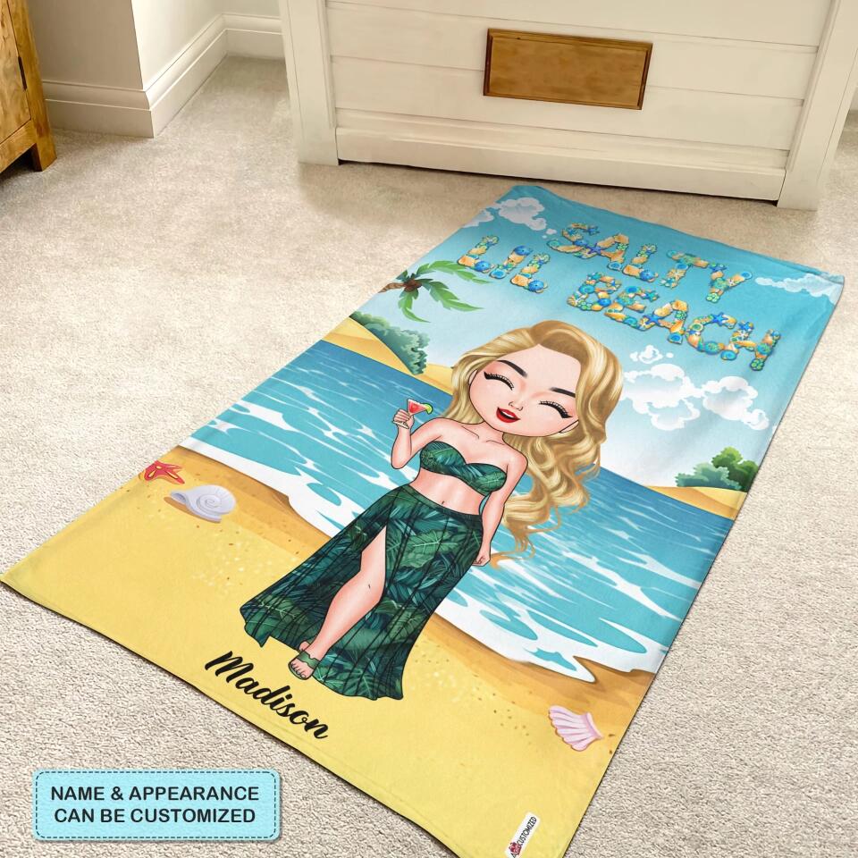 Personalized Beach Towel - Gift For Beach Lover - Beach Lady ARND018