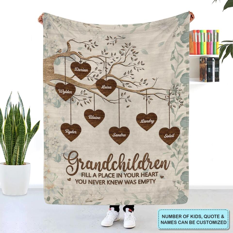 Grandkids Make Life More Grand - Personalized Blanket - Gift For Grandma