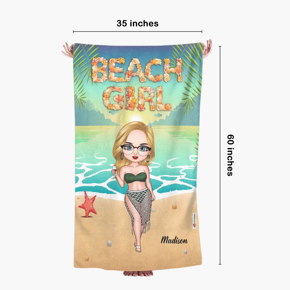 Personalized Beach Towel - Gift For Beach Lover - Beach Girl ARND005