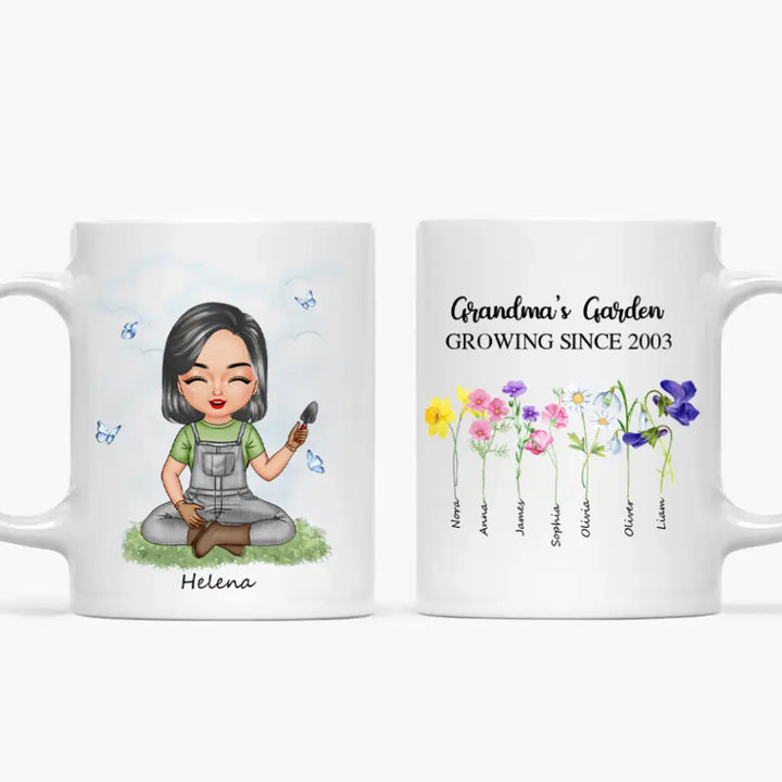 Personalized White Mug - Gift For Grandma - Grandma's Garden ARND0014