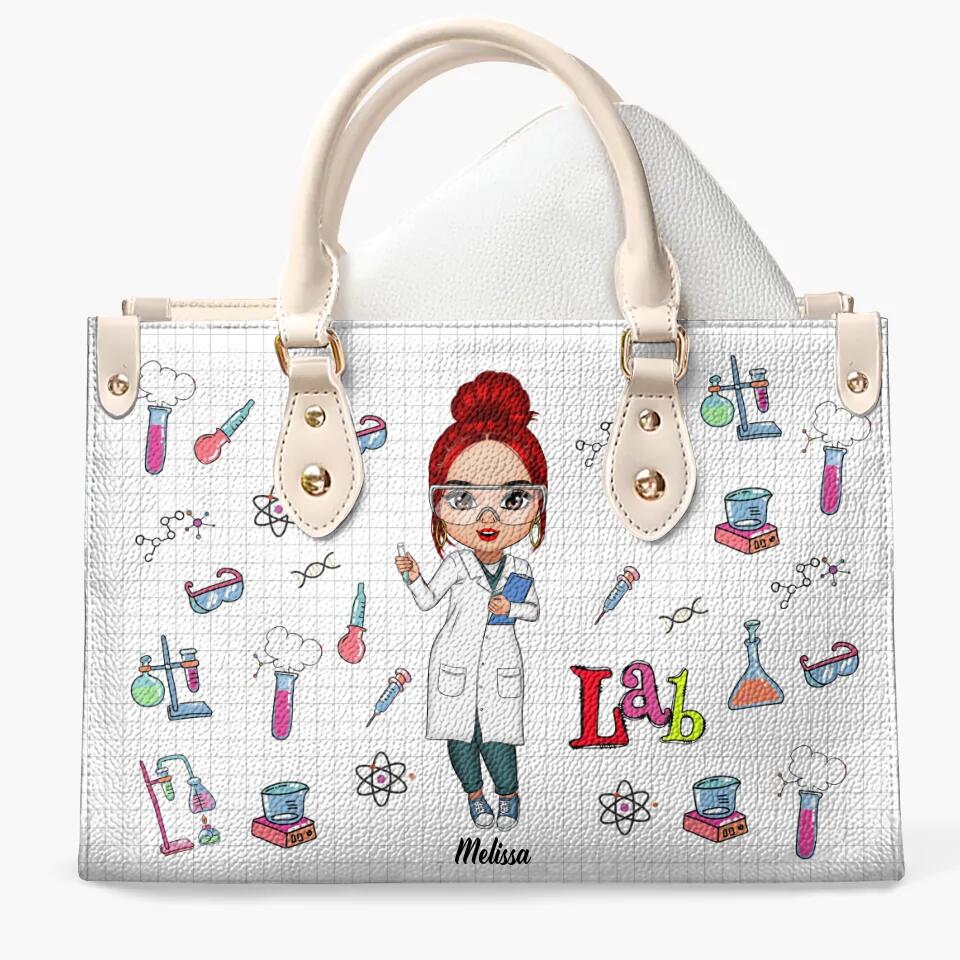 Personalized Leather Bag - Gift For Lab Tech - Love Lab Tech Life ARND005
