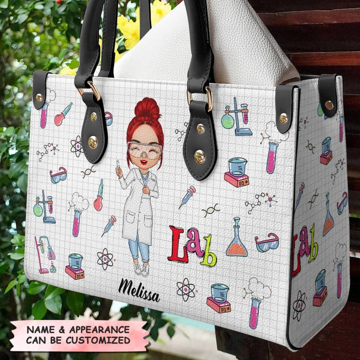 Personalized Leather Bag - Gift For Lab Tech - Love Lab Tech Life ARND005