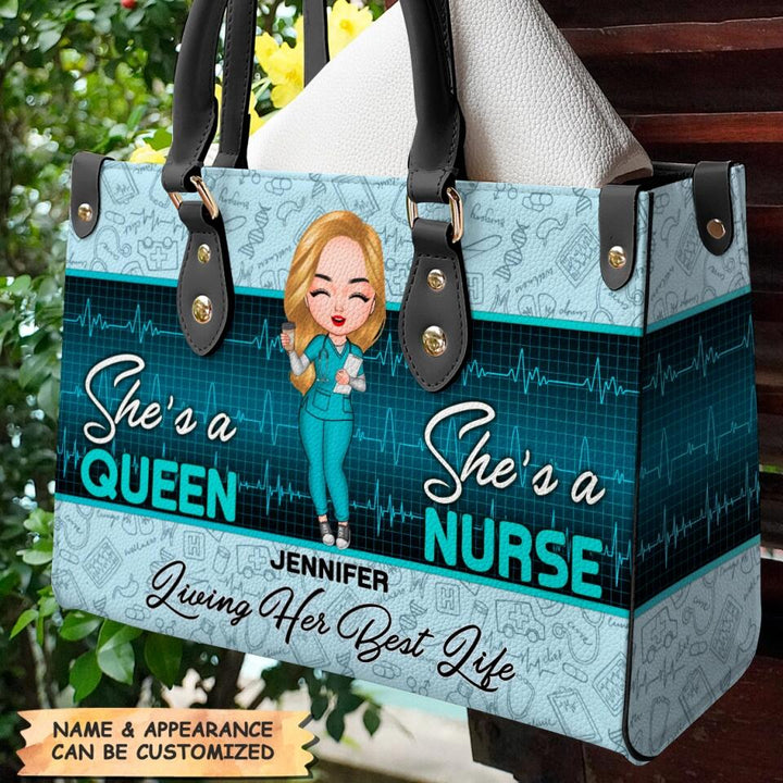 Personalized Leather Bag - Gift For Nurse - Living Her Best Life ARND018