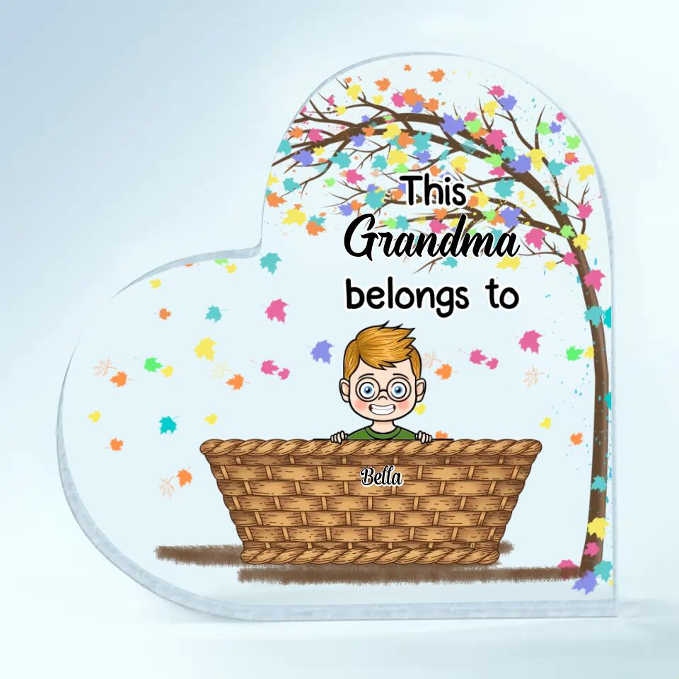 Personalized Heart-shaped Acrylic Plaque - Gift For Grandma - This Grandma Belongs To ARND037