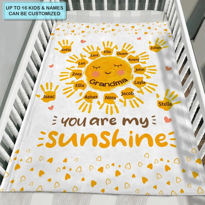 You Are My Sunshine - Personalized Blanket - Gift For Grandma