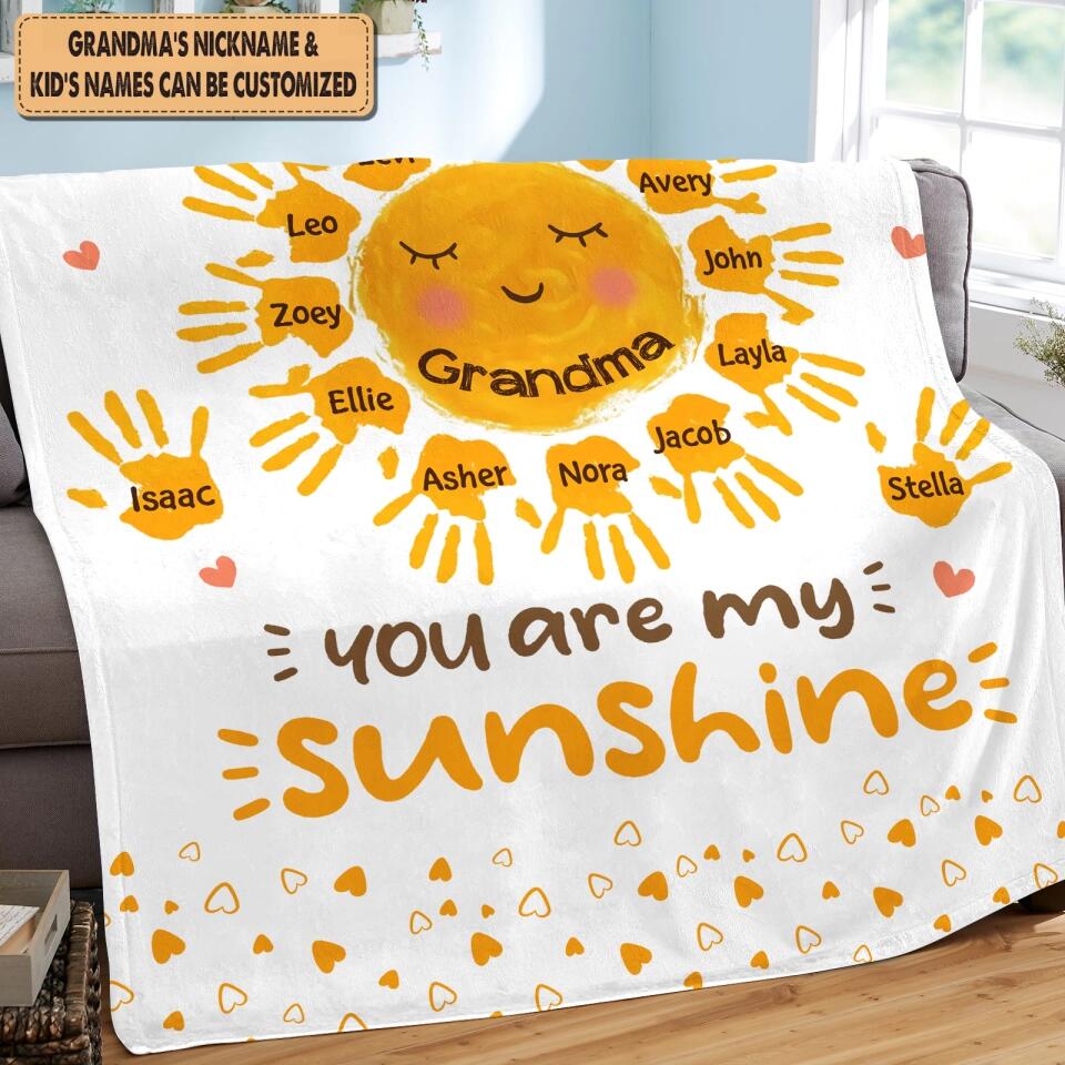 You Are My Sunshine - Personalized Blanket - Gift For Grandma