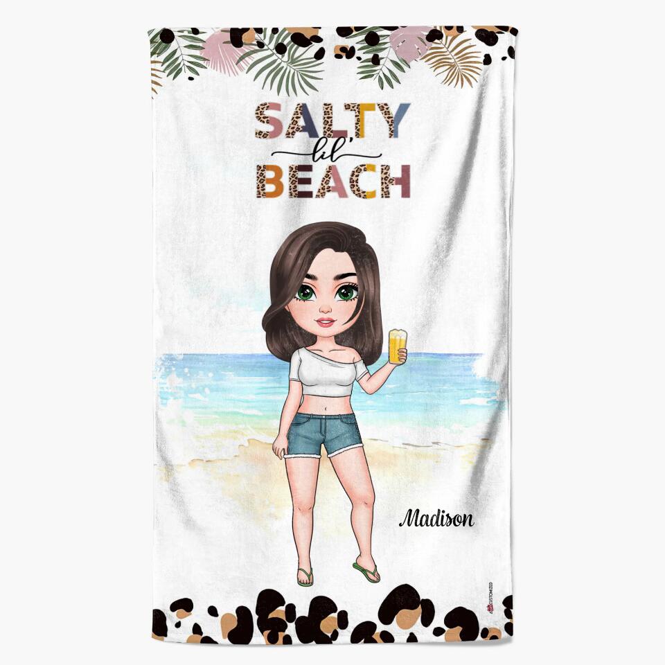 Personalized Beach Towel - Gift For Beach Lover - Salty Lil' Beach ARND005