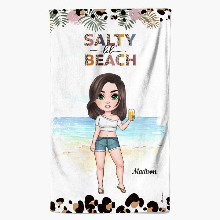 Personalized Beach Towel - Gift For Beach Lover - Salty Lil' Beach ARND005