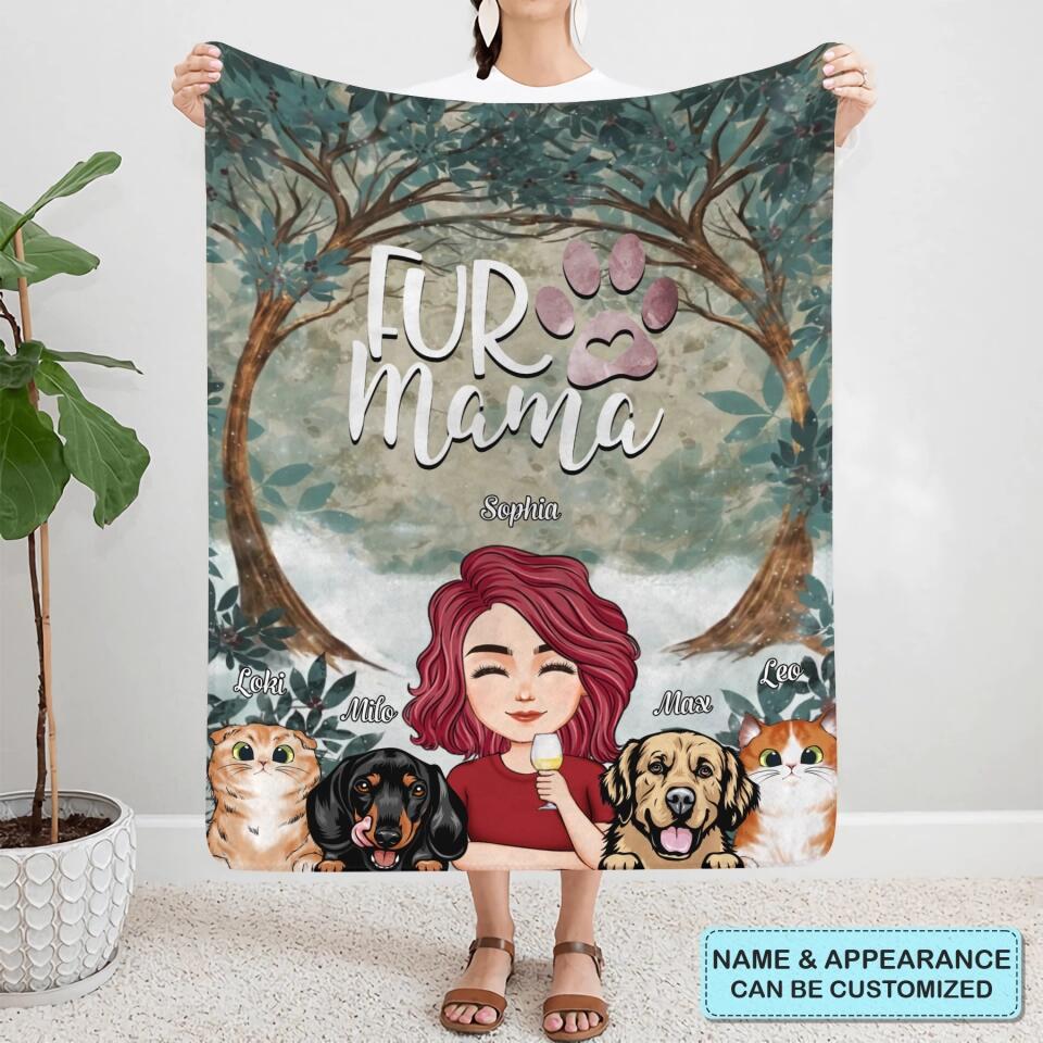 Personalized Blanket - Gift For Mom - Fur Mama ARND036