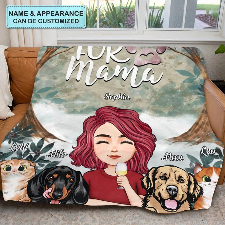 Personalized Blanket - Gift For Mom - Fur Mama ARND036