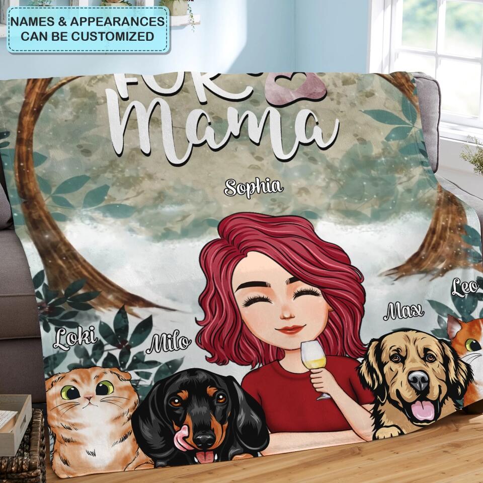 Personalized Blanket - Gift For Mom - Fur Mama ARND036