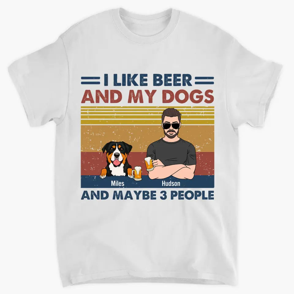 Personalized T-shirt - Gift For Dog Lover - I Like Beer And My Dog ARND0014