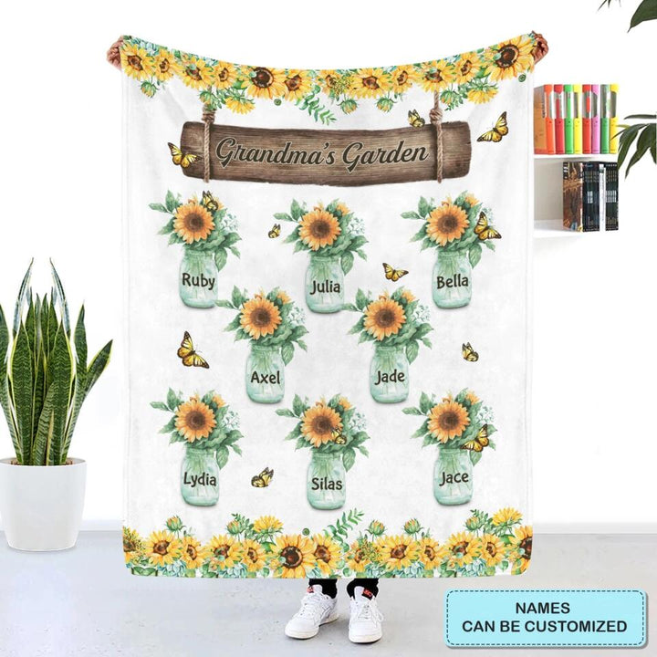 Grandma's Garden - Personalized Blanket - Gift For Grandma