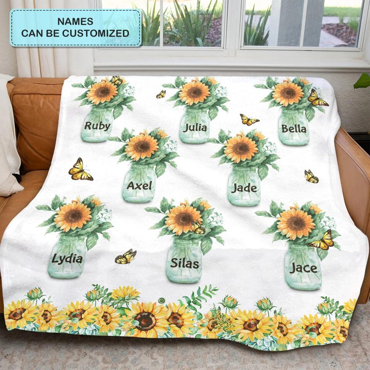 Grandma's Garden - Personalized Blanket - Gift For Grandma