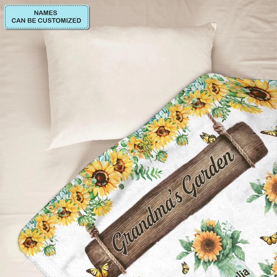 Grandma's Garden - Personalized Blanket - Gift For Grandma