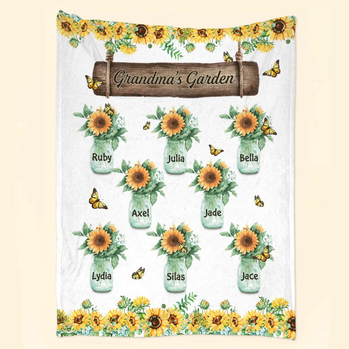 Grandma's Garden - Personalized Blanket - Gift For Grandma