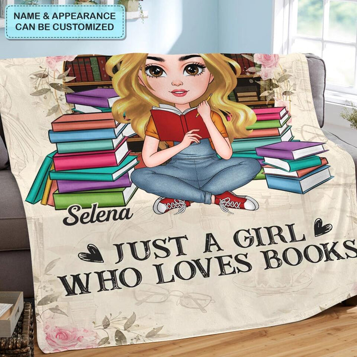 Personalized Blanket - Gift For Book Lover - Just A Girl Who Loves Books ARND005