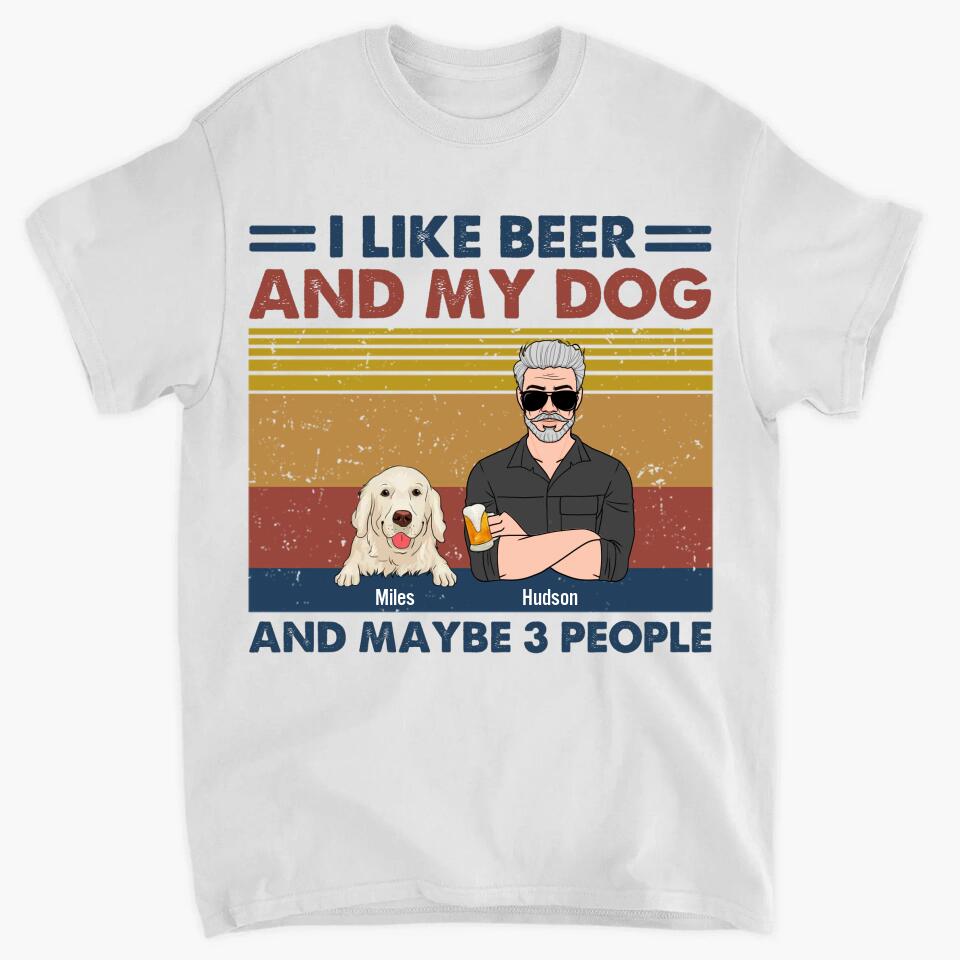 Personalized T-shirt - Gift For Dog Lover - I Like Beer And My Dog ARND0014