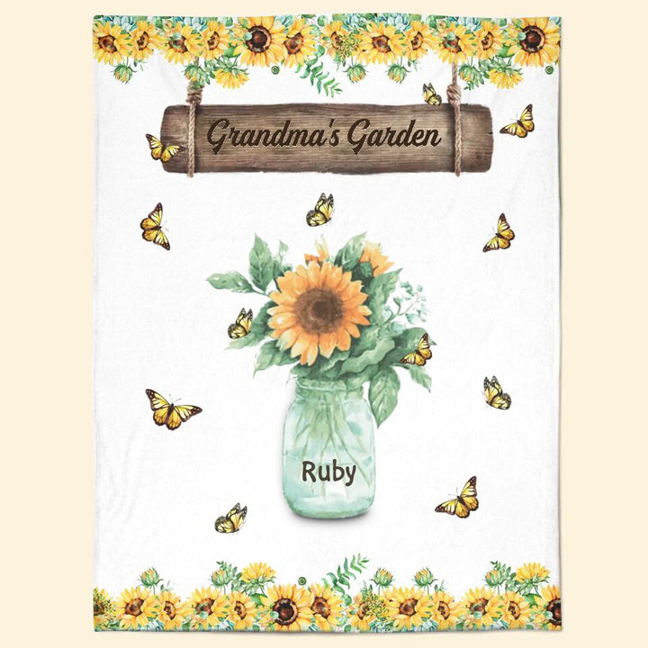 Grandma's Garden - Personalized Blanket - Gift For Grandma