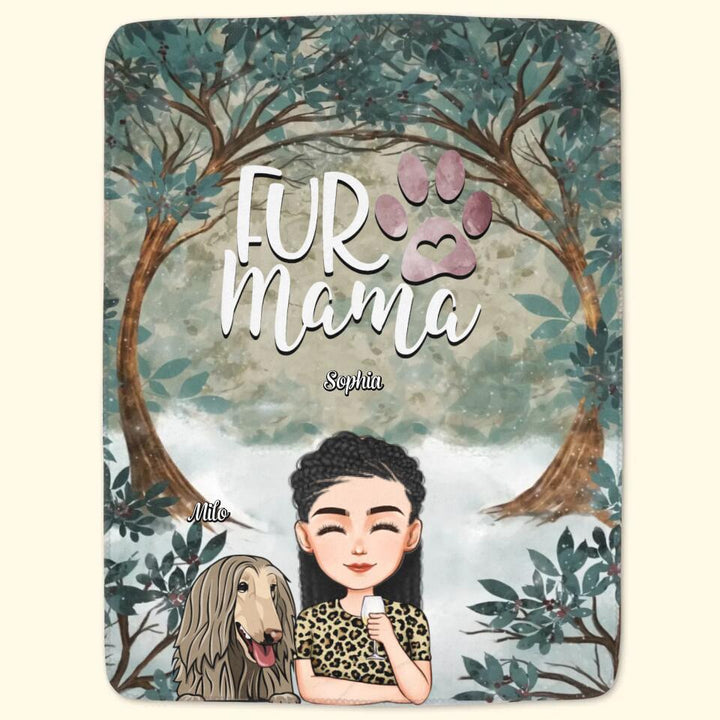 Personalized Blanket - Gift For Mom - Fur Mama ARND036