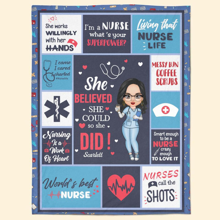 Personalized Blanket - Gift For Nurse - World's Best Nurse ARND018