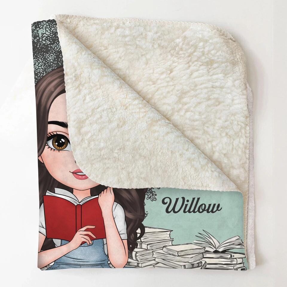 Personalized Blanket - Gift For Reading Lover - Just A Girl Who Loves Books ARND018