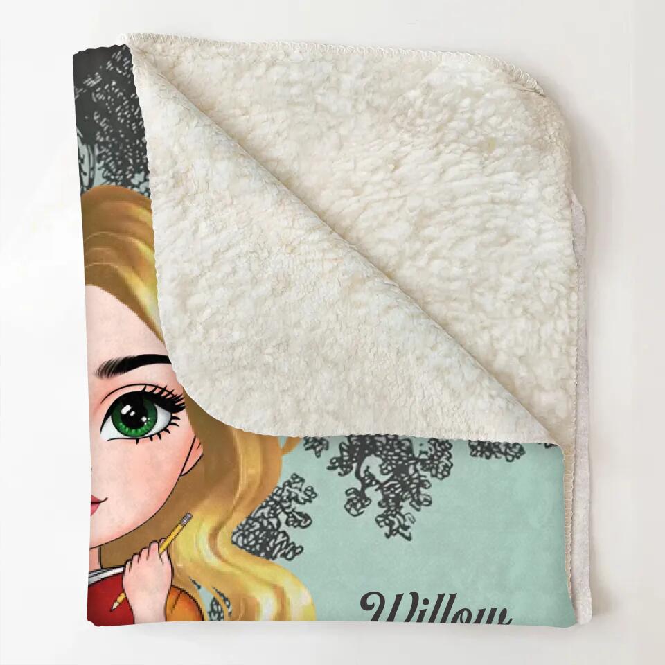 Personalized Blanket - Gift For Reading Lover - Just A Girl Who Loves Books ARND018