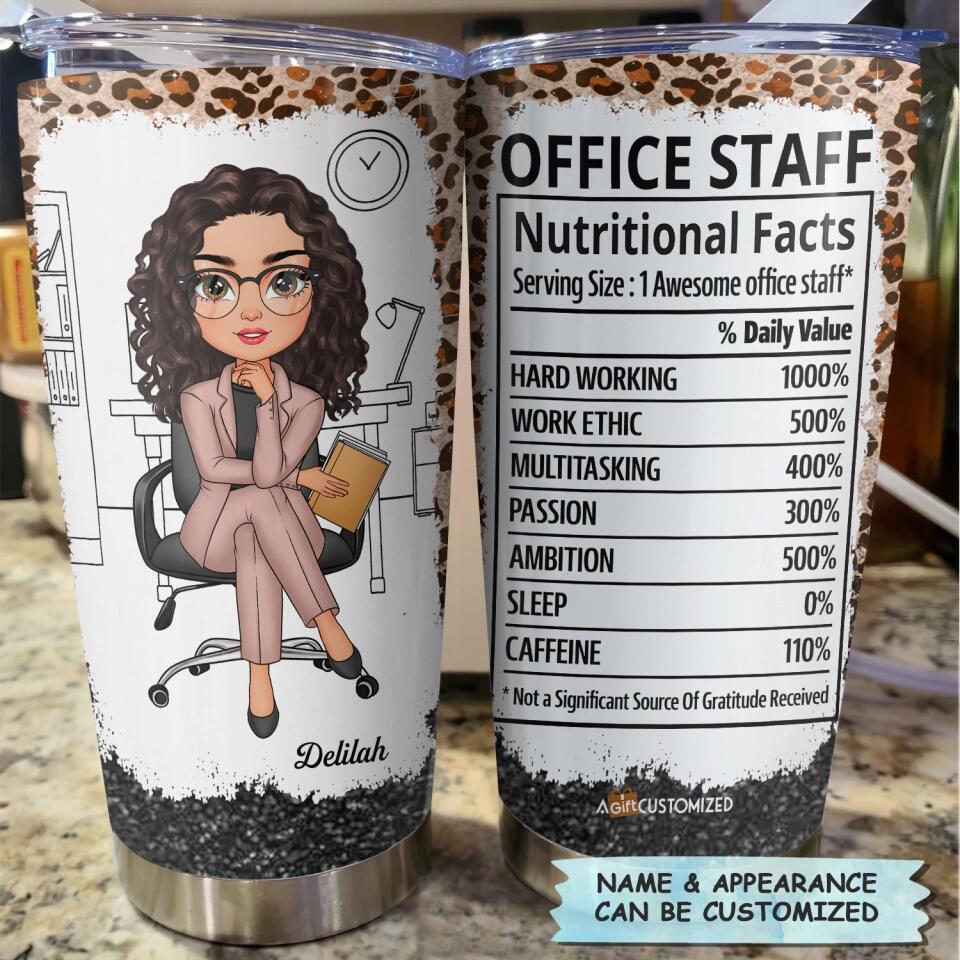 Personalized Tumbler - Gift For Office Staff - Nutrition Facts ARND018