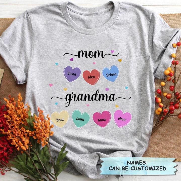 Personalized T-shirt - Gift For Grandma & Mom - Mom Grandma & Grandkids ARND036