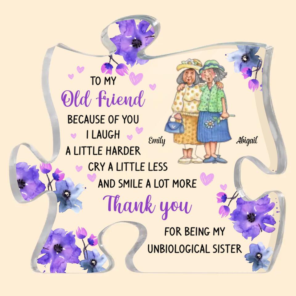 Personalized Puzzle Acrylic Plaque - Gift For Friend - To My Old Friend ARND0014