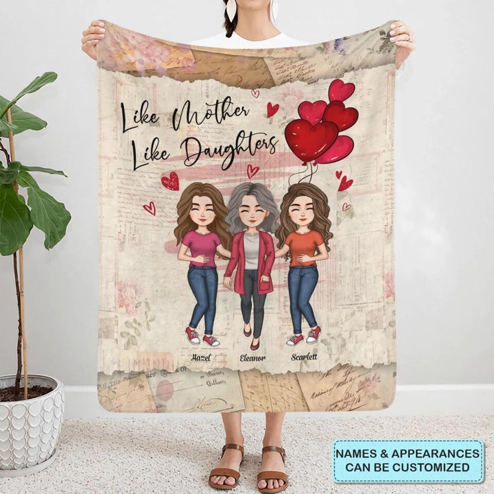 Personalized Blanket - Gift For Mom - Like Mother Like Daughter ARND005