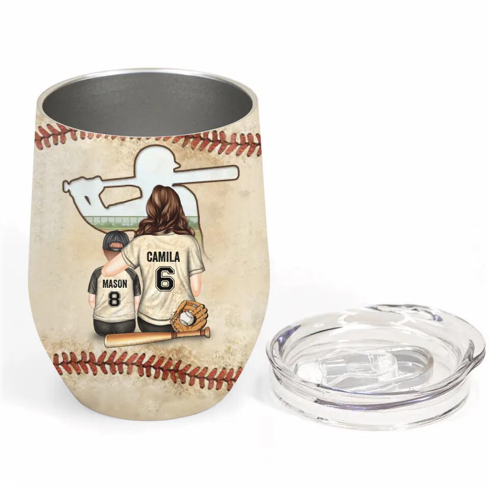 Personalized Wine Tumbler - Gift For Family - Behind Every Baseball Player ARND036