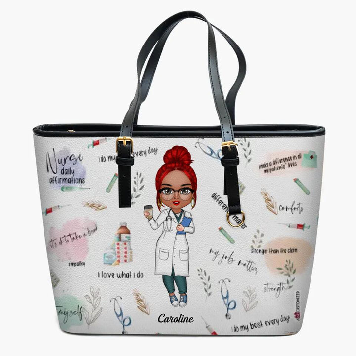 Personalized Leather Bucket Bag - Gift For Nurse - Nurse Life ARND036