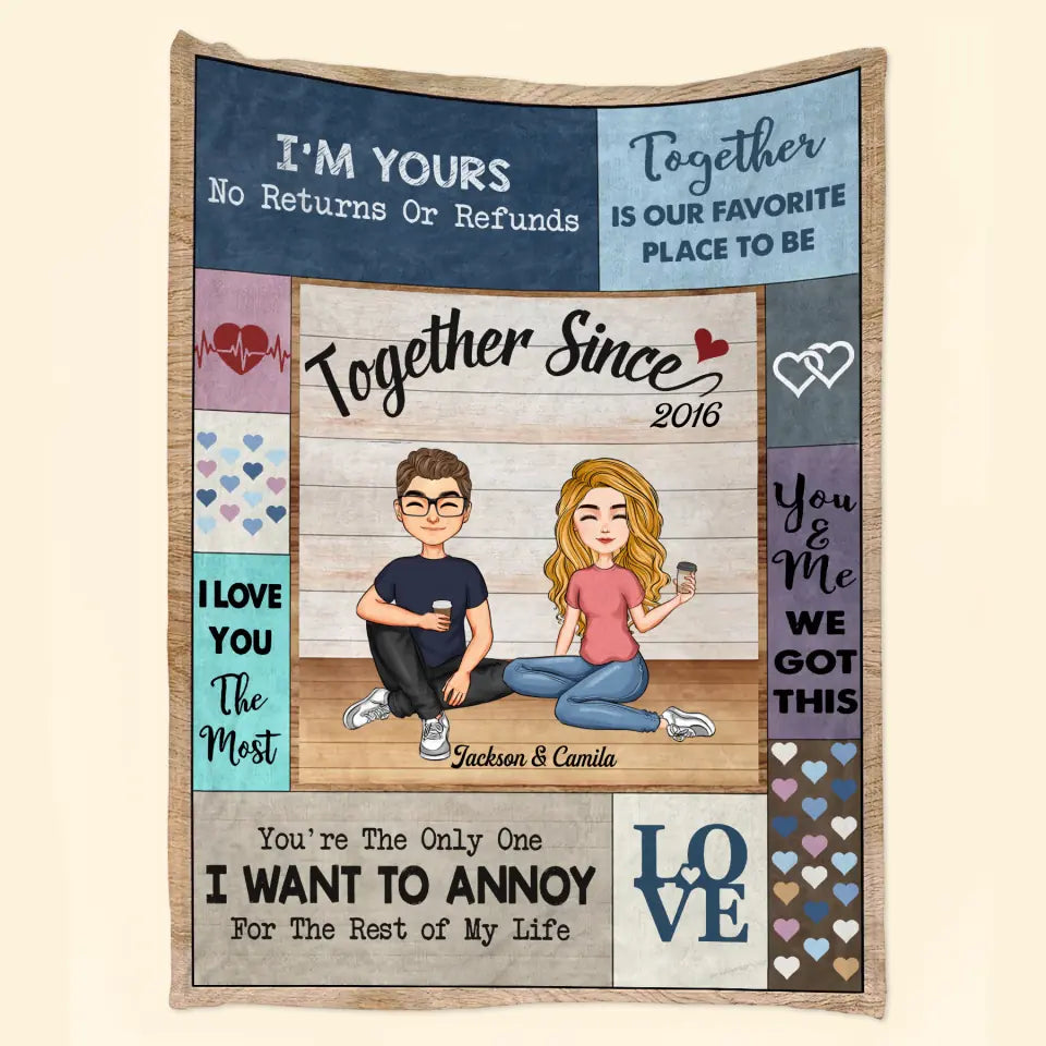 Personalized Blanket - Gift For Couple - I Love You The Most ARND036