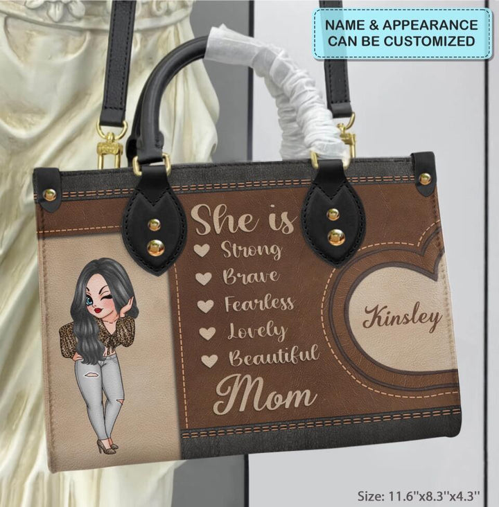 Personalized Leather Bag - Mother's Day Gift For Mom, Grandma, Auntie, Wife - Beautiful Woman ARND005
