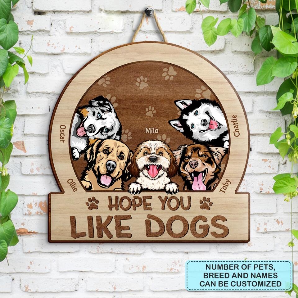 Personalized Door Sign - Gift For Pet Lover - Hope You Like Cats ARND018