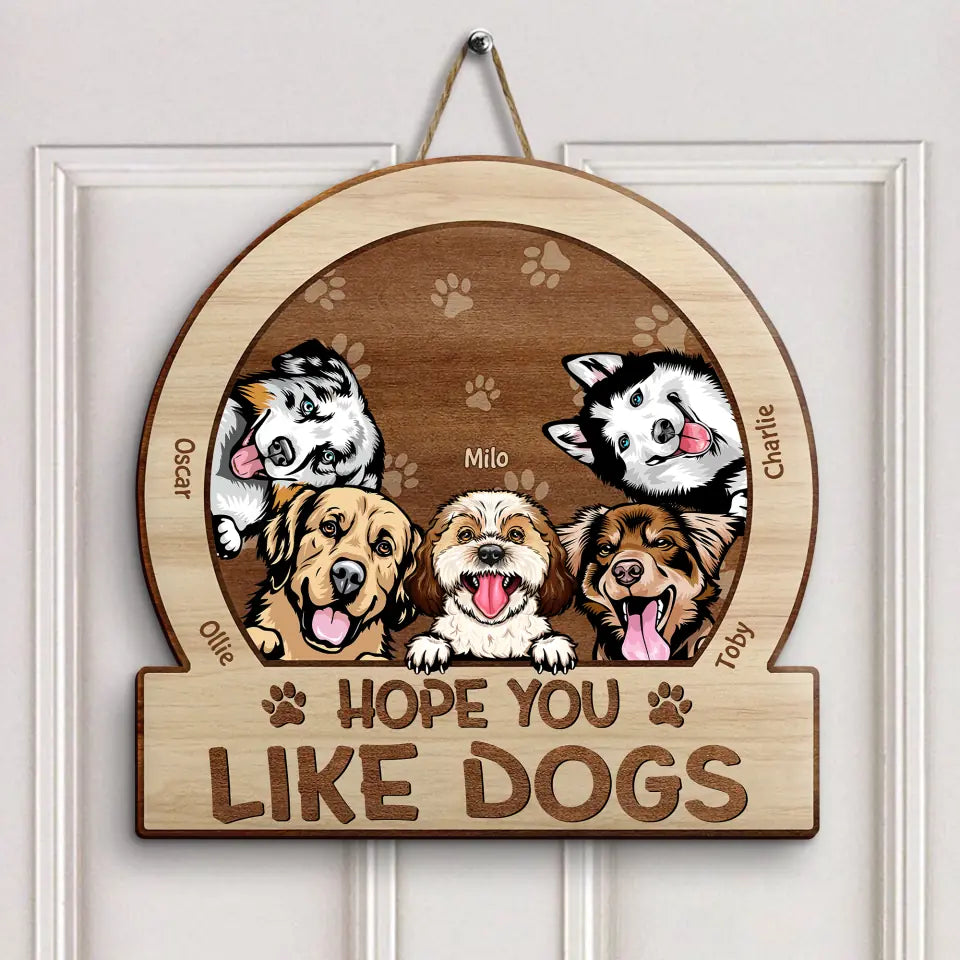 Personalized Door Sign - Gift For Pet Lover - Hope You Like Cats ARND018
